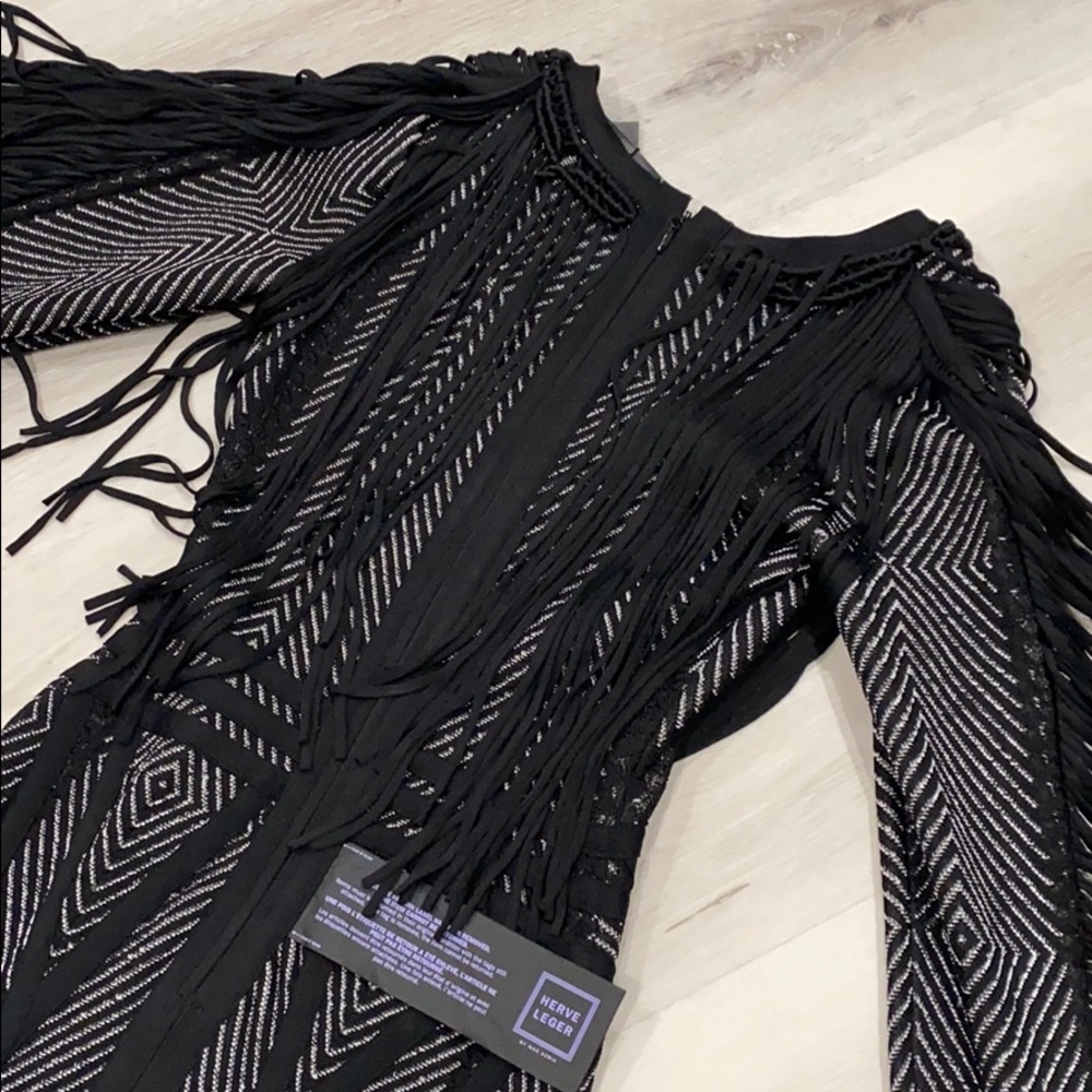 Herve Leger Maxi Fringe Dress - Picture 5 of 8